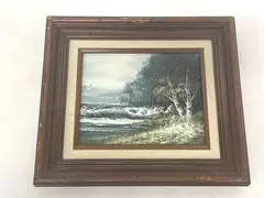 David Forbes Original Oil Painting Wooded Coast Framed And Matted With COA