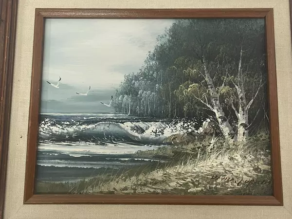 David Forbes Original Oil Painting Wooded Coast Framed And Matted With COA