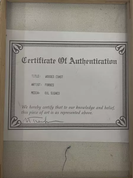 David Forbes Original Oil Painting Wooded Coast Framed And Matted With COA