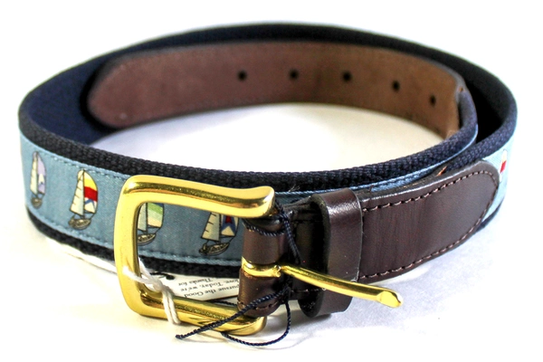 Vineyard Vines Shep & Ian 35" Sailboat Pattern Belt Size 30 NWT Great Condition
