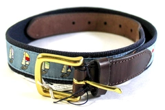 Vineyard Vines Shep & Ian 35" Sailboat Pattern Belt Size 30 NWT Great Condition