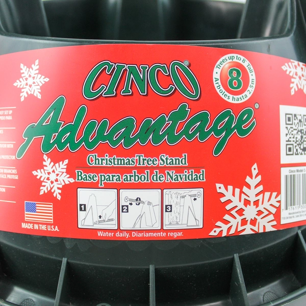 Cinco C150 Green Plastic Christmas Tree Stand For Trees Up To 8 Feet Tall