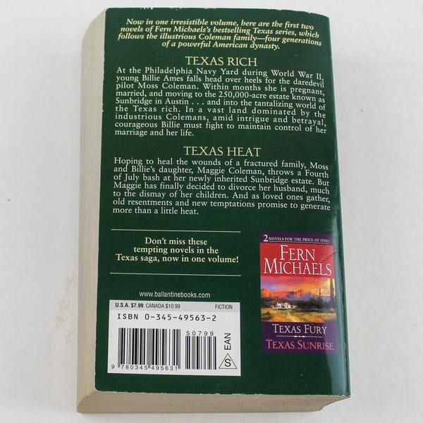 Fern Michaels Texas Rich Texas Heat 2 Novels in 1 Good Condition 2006