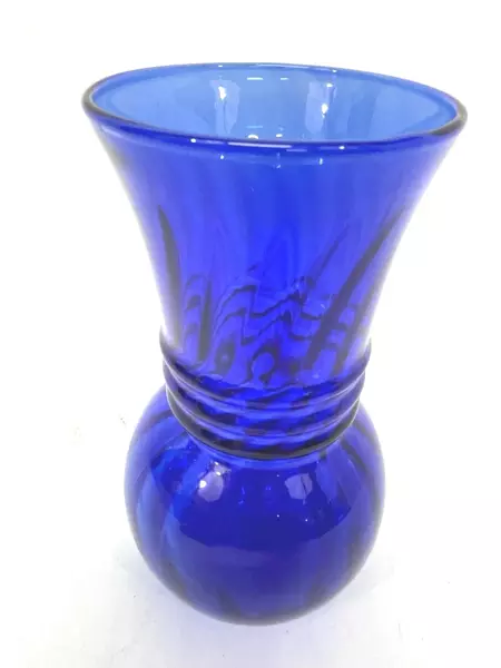 Lot of 2 Vintage Cobalt Blue Flower Vases Designer Choice Mexico Elegant Home
