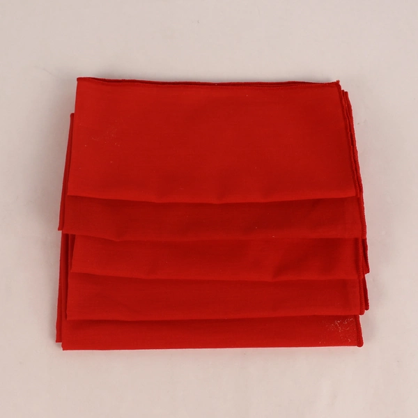 Lot of 4 Red Linen Cloth Napkins 16.5" Square - Good Pre-Owned Condition