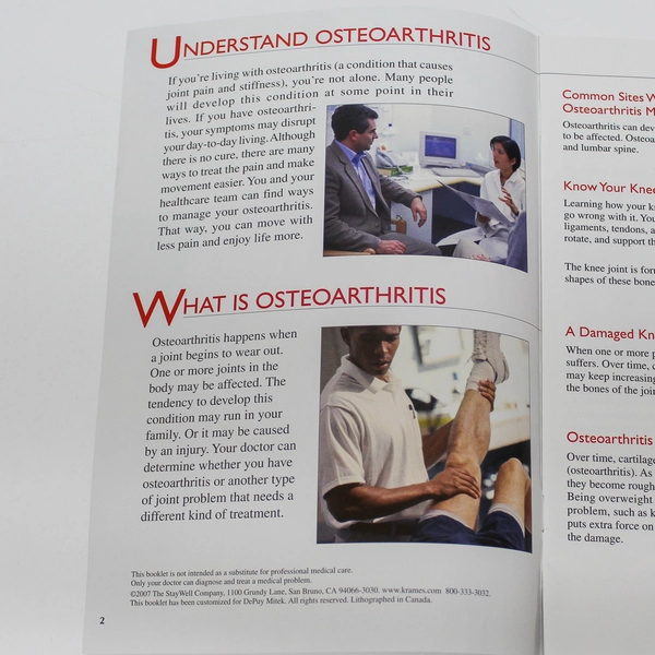 Managing Osteoarthritis of the Knee Book by StayWell - Good Condition