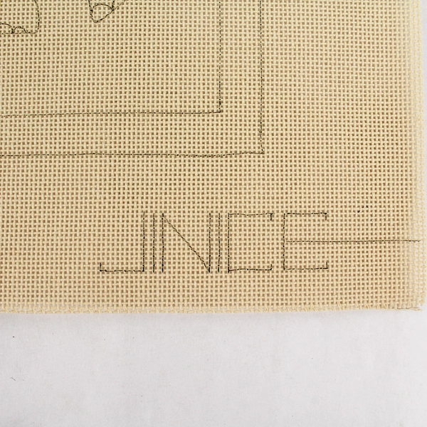 Jinice Bohemian Elephant Needlepoint Canvas Pattern 15"x14" w/ Thread Sample