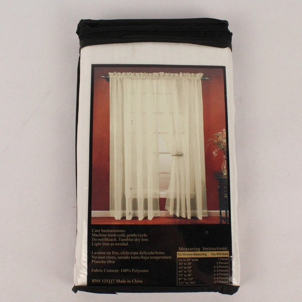 Lot of 2 Tracy Ivory White Voile Sheer Panels Curtains 40x84" New Sealed