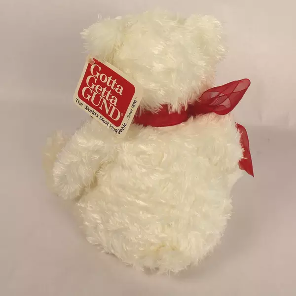 Gotta Get a Gund Rose Petals Plush Bear White Red Flower Soft Toy 11" Tall