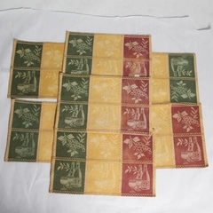 Lot of 7 Woven Placemats Wine Grapes Vineyard Kitchen Decor 19"x13" Pre-Owned