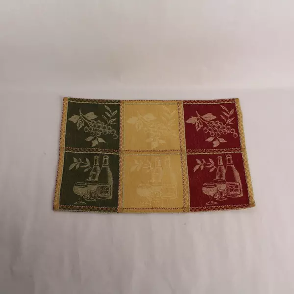 Lot of 7 Woven Placemats Wine Grapes Vineyard Kitchen Decor 19"x13" Pre-Owned