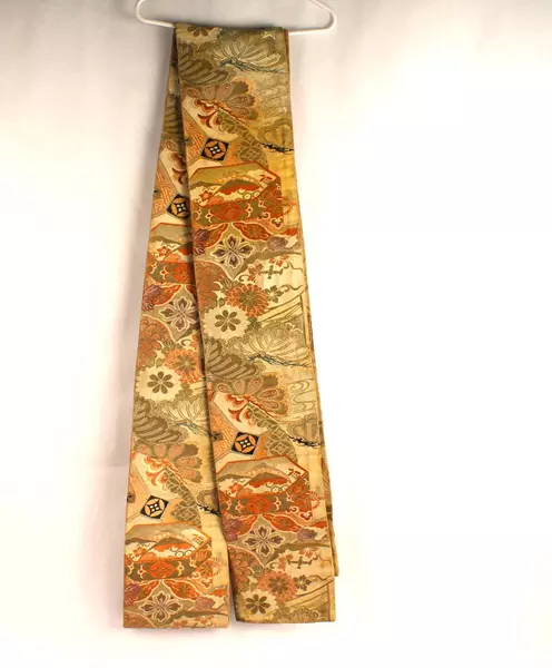 Lot of 2 Pre-Owned Green Floral & Oriental Fabric Table Runners for Crafts DIY