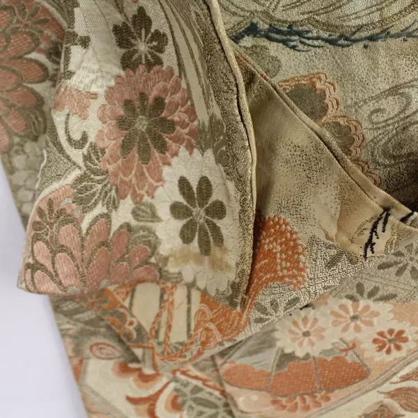 Lot of 2 Pre-Owned Green Floral & Oriental Fabric Table Runners for Crafts DIY