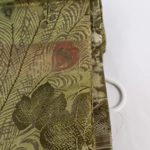 Lot of 2 Pre-Owned Green Floral & Oriental Fabric Table Runners for Crafts DIY