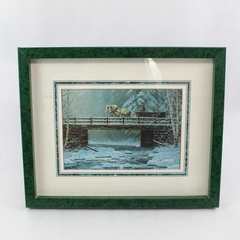 Framed Coming Home Holiday Art Print by Chris Cummings Green Marbled Frame 8x10