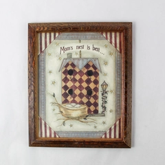 RL Barton Mom's Nest Is Best Framed Art Print 12x10 Dark Wood Grain Frame