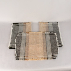 Lot of 3 Hayim Woven Cotton Placemats 17"x12" Peach Tan Olive Green Stain