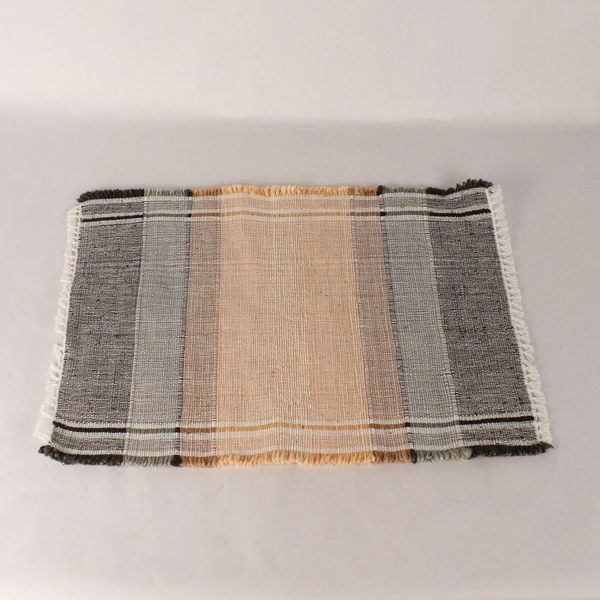 Lot of 3 Hayim Woven Cotton Placemats 17"x12" Peach Tan Olive Green Stain