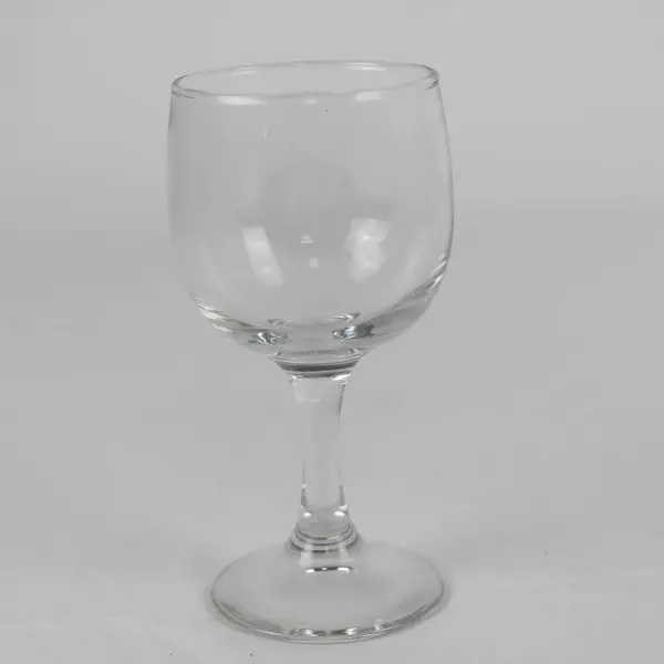 Lot of 3 Crystal Clear White Wine Glasses 5" Tall Drinkware Barware