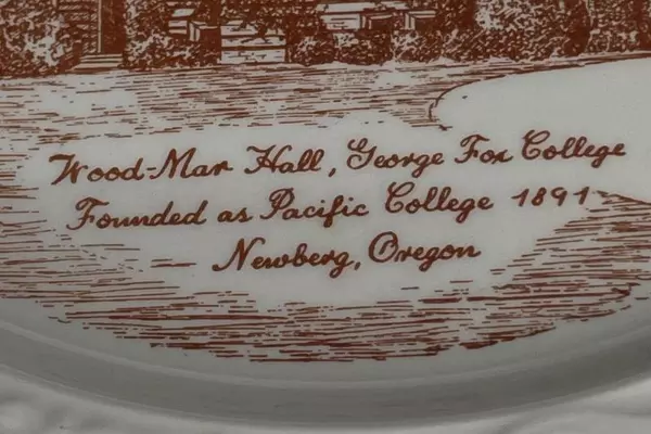 Vintage Edwards China 10" Wood Mar Hall George Fox College Plate 1891