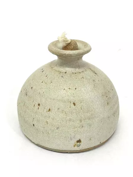 Handmade Celia Byer Studio Pottery Scented Oil Burner Gray 3" Tall