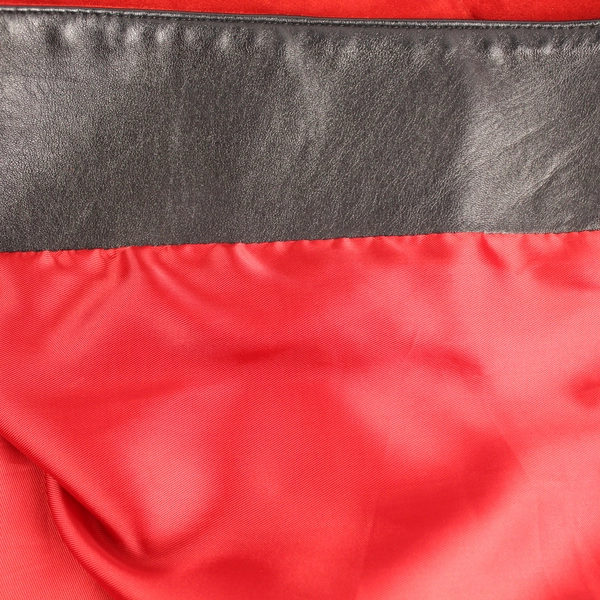 Il Fiorentino Coat Women's Size Small 100% Genuine Leather Red Black Collar