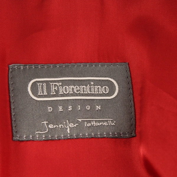 Il Fiorentino Coat Women's Size Small 100% Genuine Leather Red Black Collar