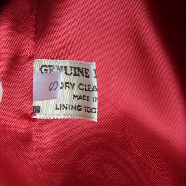 Il Fiorentino Coat Women's Size Small 100% Genuine Leather Red Black Collar