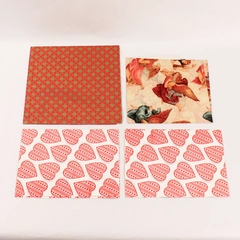 Lot of 4 Vintage Valentine & Christmas Wrapping Paper Retro Angels Hearts