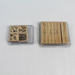 Lot of 8 Stampin Up Rubber Stamps Happy Birthday Thanks Flowers Quotes Craft