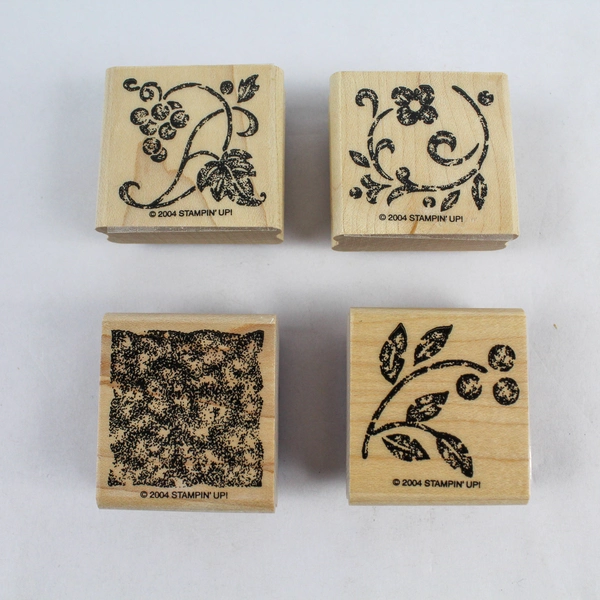 Lot of 8 Stampin Up Rubber Stamps Happy Birthday Thanks Flowers Quotes Craft