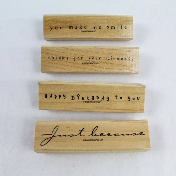 Lot of 8 Stampin Up Rubber Stamps Happy Birthday Thanks Flowers Quotes Craft