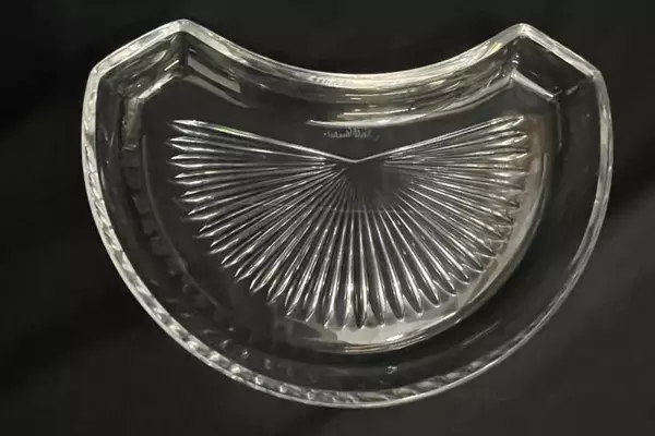 Set of 4 Vintage Starburst Glass Lazy Susan Trays Elegant Serveware