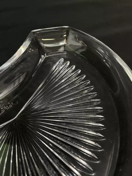 Set of 4 Vintage Starburst Glass Lazy Susan Trays Elegant Serveware