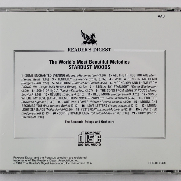 Stardust Moods The Romantic Strings Audio Music CD 1989 Reader's Digest
