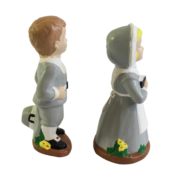 Vintage 1974 Duncan Ceramic Amish Pilgrim Figurines Boy & Girl Set