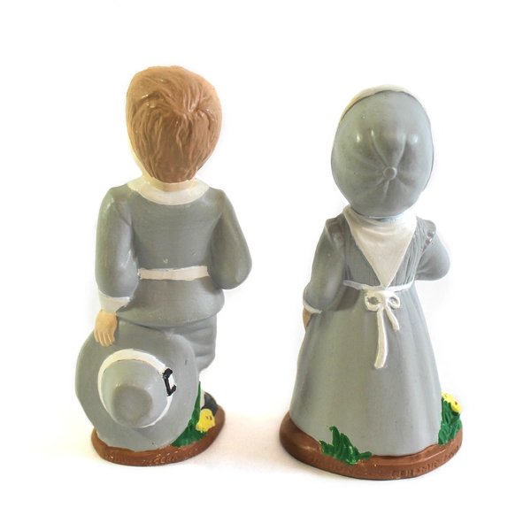 Vintage 1974 Duncan Ceramic Amish Pilgrim Figurines Boy & Girl Set