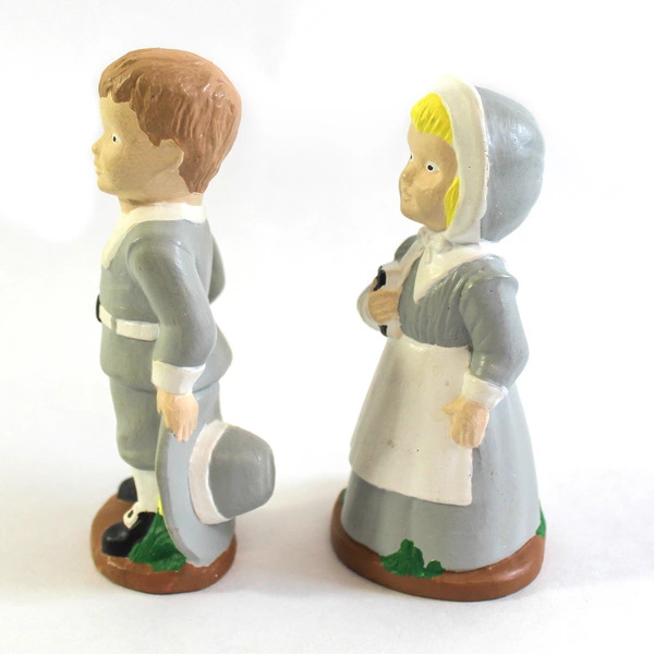 Vintage 1974 Duncan Ceramic Amish Pilgrim Figurines Boy & Girl Set