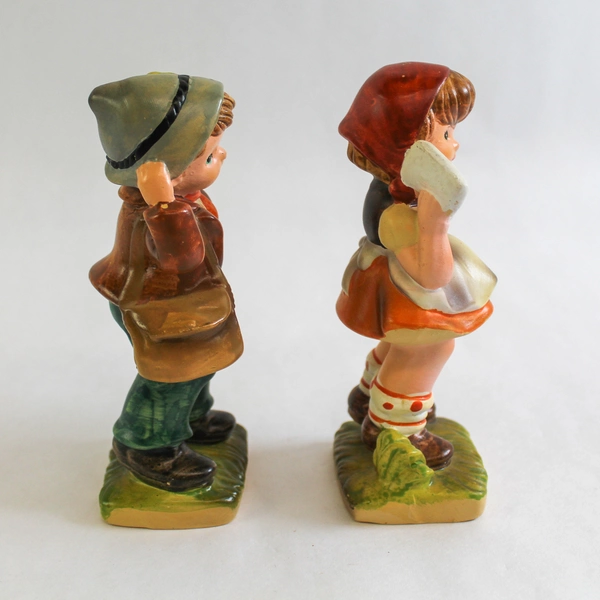 Vintage Hand Painted Boy & Girl Figurines 5" Collectible Made in Sri Lanka