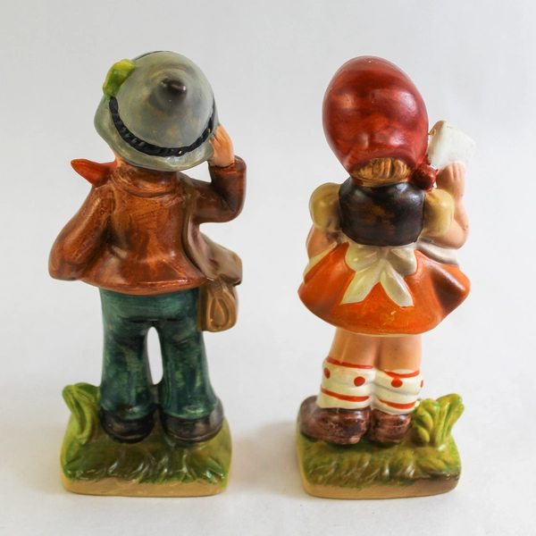Vintage Hand Painted Boy & Girl Figurines 5" Collectible Made in Sri Lanka