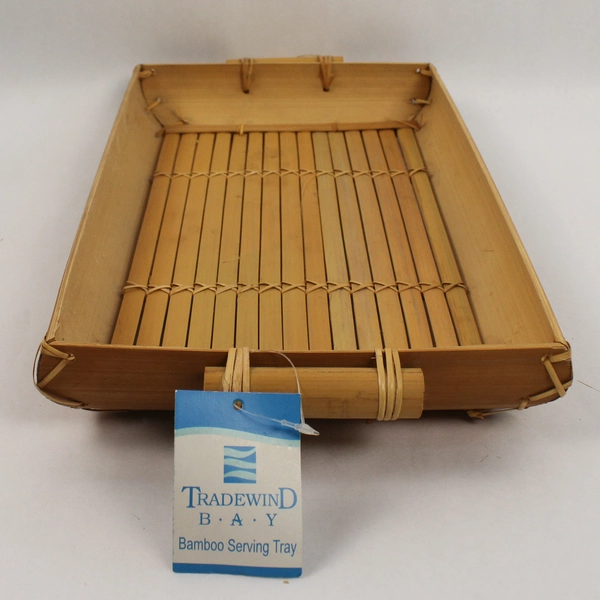 Tradewind Bay Rectangular Bamboo Serving Tray With Handles NWT Tropical Oriental