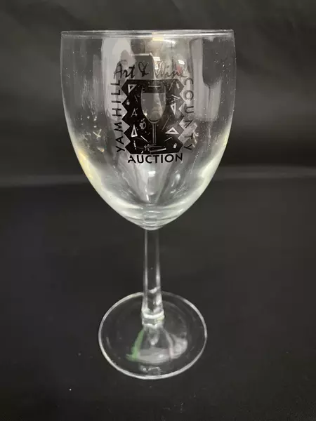 Lot of 3 Yamhill County Art & Wine Auction Crystal Wine Glasses 1995-1996