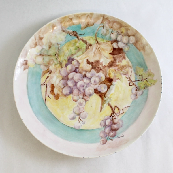 Pauline Hand Painted Grape Decorative Plate Culinary Arts Essence 10.5"