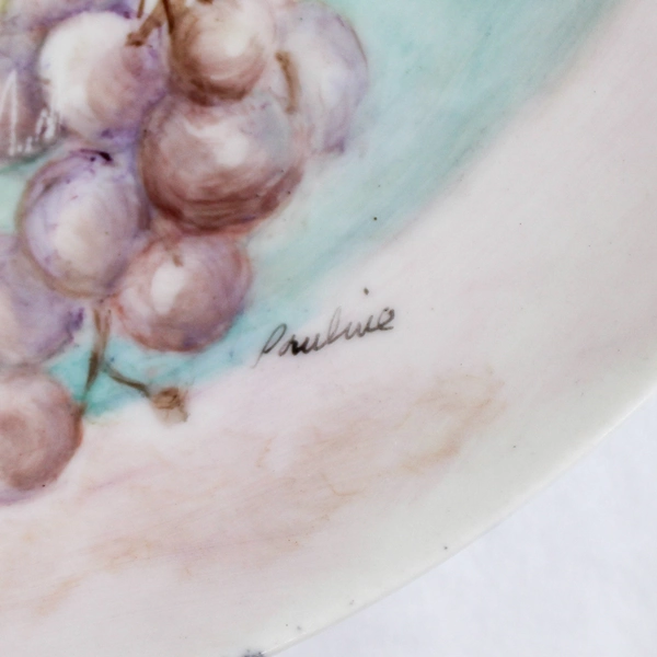 Pauline Hand Painted Grape Decorative Plate Culinary Arts Essence 10.5"
