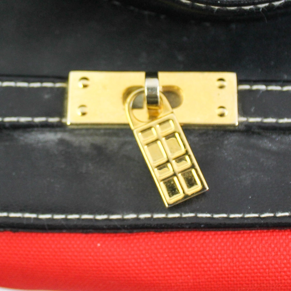 Elizabeth Arden Red Canvas Black Faux Leather Overnight Carry On Bag Luggage