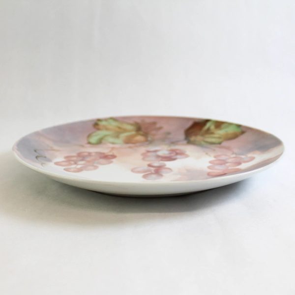 Hand Painted Lydia Ceramic Plate Grapes Leaves Wine Decor 9.25" Wall Plaque