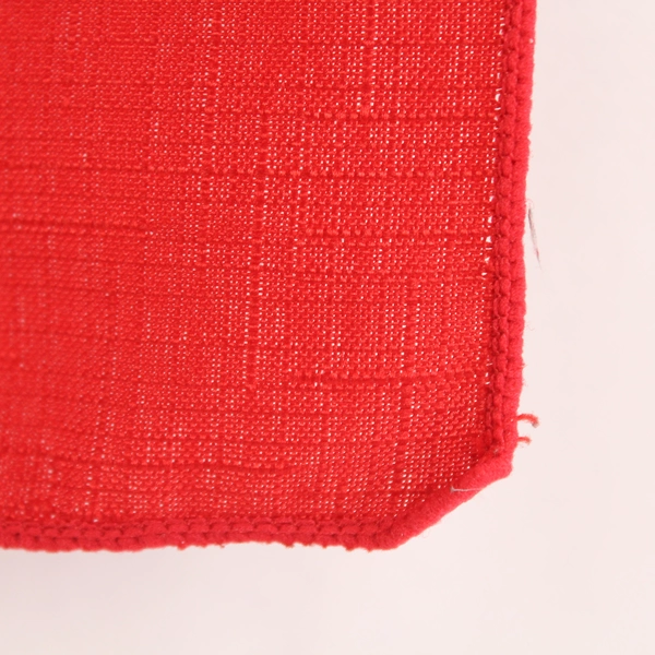 Lot of 8 Solid Red Woven Cloth Napkins 17.5" Square Basket Weave Linens