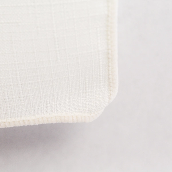 Set of 4 Cream Basketweave Woven Cloth Napkins 17.5" Square Very Good Condition