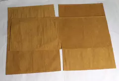 Set of 6 Reversible Brown Gold Faux Suede & Crinkle Fabric Placemats 18x13"