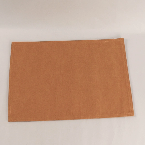 Set of 6 Reversible Brown Gold Faux Suede & Crinkle Fabric Placemats 18x13"